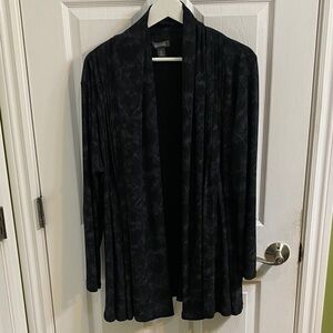 Kenneth Cole Reaction Pleated Shawl Open Long Cardigan Sweater Women’s Size 2X